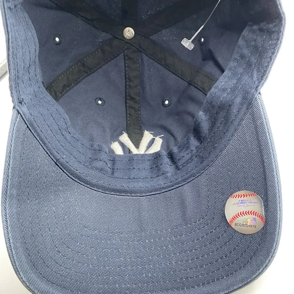New York Yankees Hat Adjustable 47 Brand Blue Clean Up MLB Strapback NWT